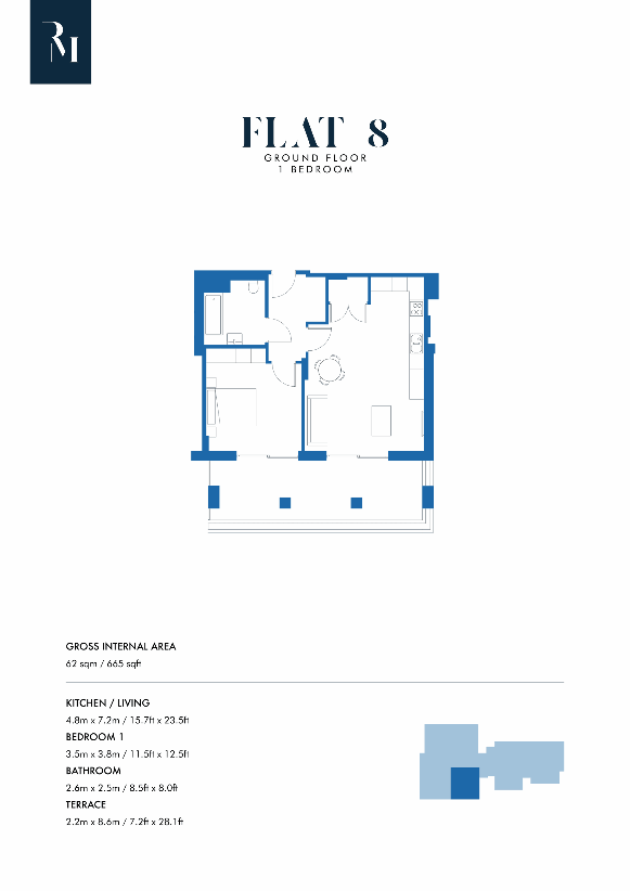 1 bedroom flat for sale - floorplan