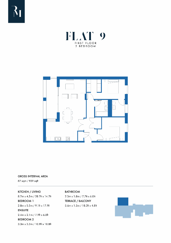 2 bedroom flat for sale - floorplan