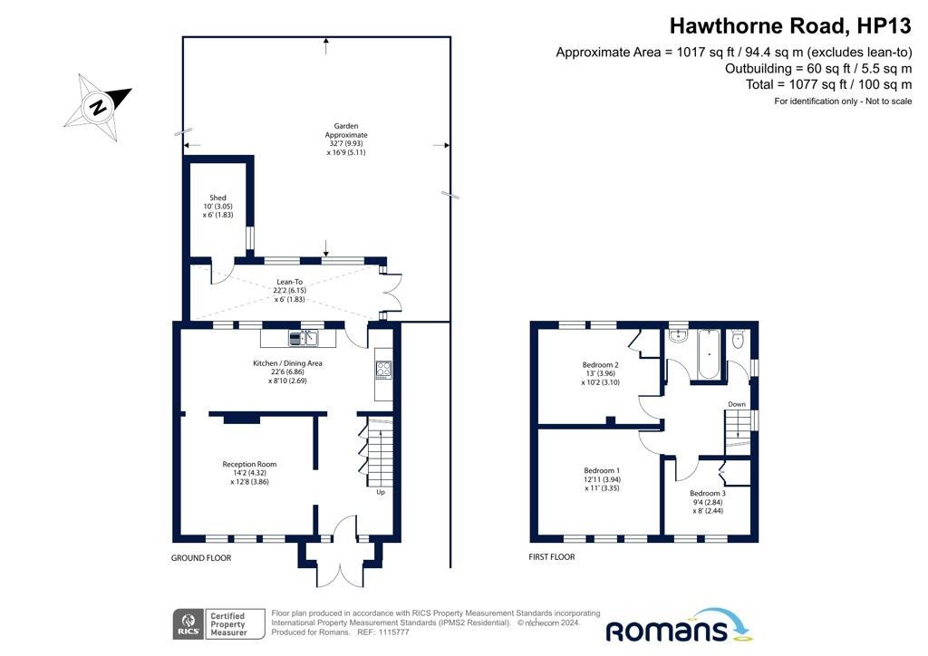 3 bedroom property for sale - floorplan