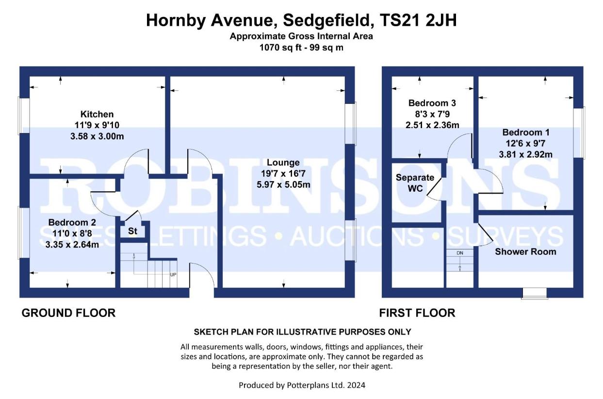 3 bedroom bungalow for sale - floorplan