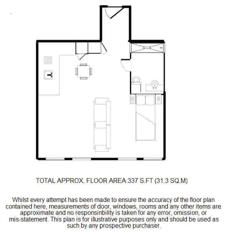 Studio flat for sale - floorplan