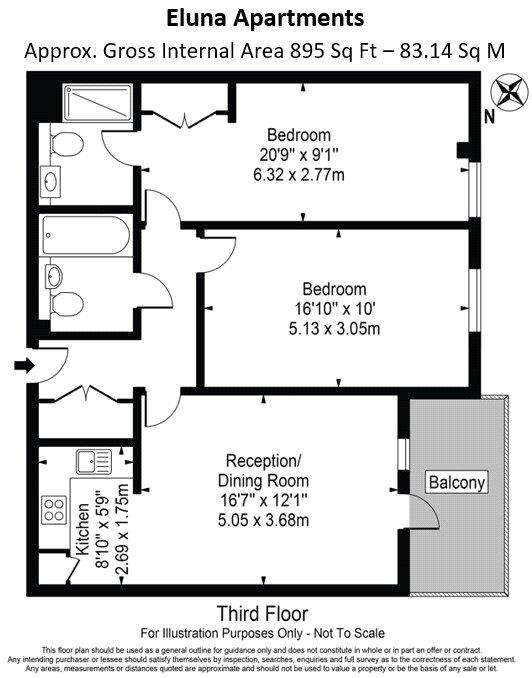 2 bedroom flat for sale - floorplan