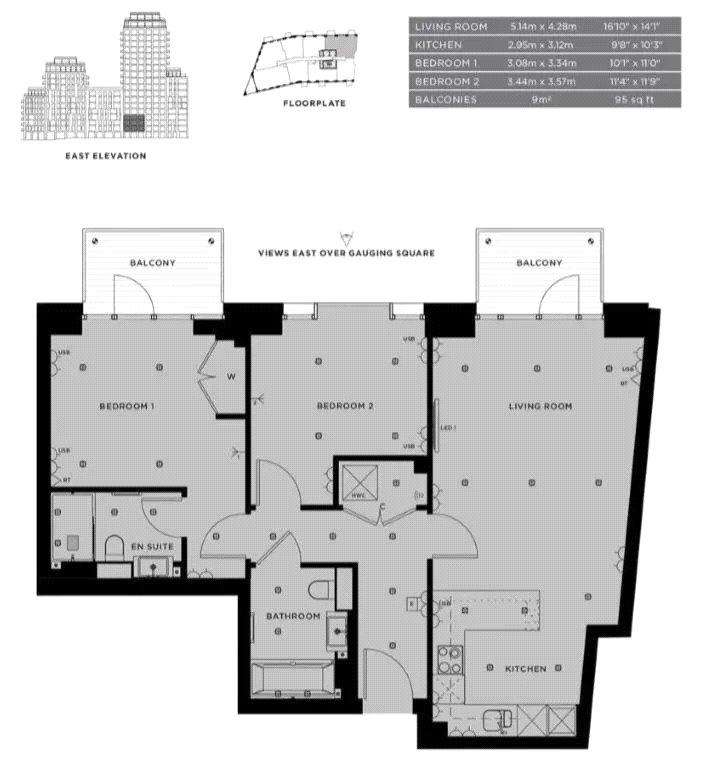 2 bedroom flat for sale - floorplan