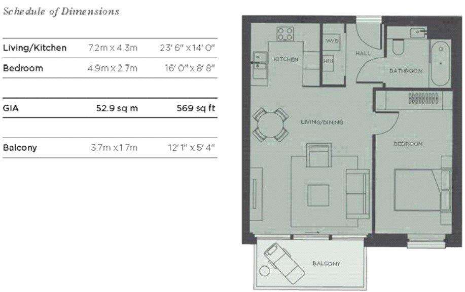 1 bedroom flat for sale - floorplan