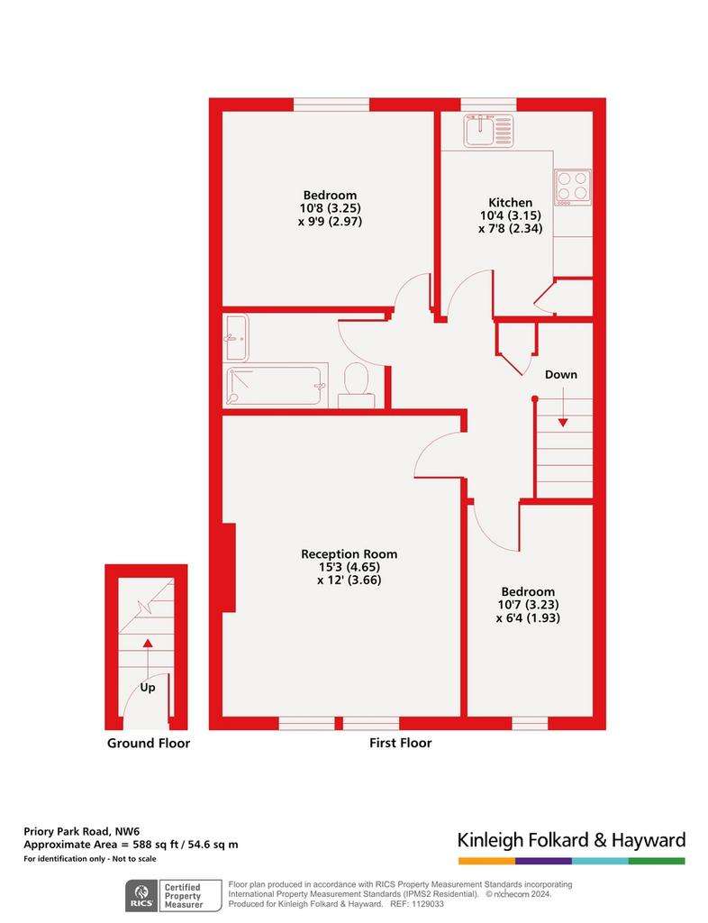 2 bedroom flat to rent - floorplan