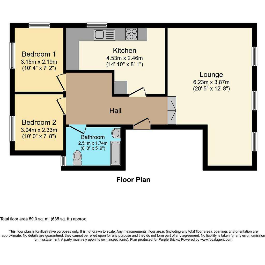 2 bedroom flat for sale - floorplan