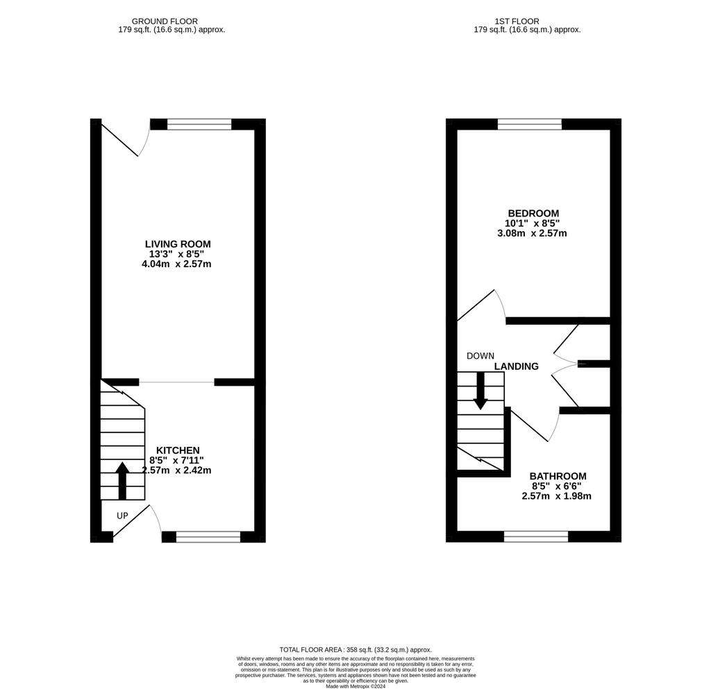 1 bedroom terraced house to rent - floorplan