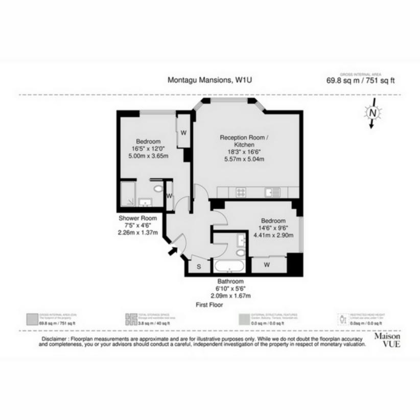 2 bedroom flat for sale - floorplan