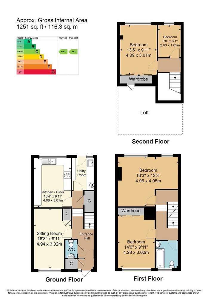 4 bedroom end of terrace house for sale - floorplan