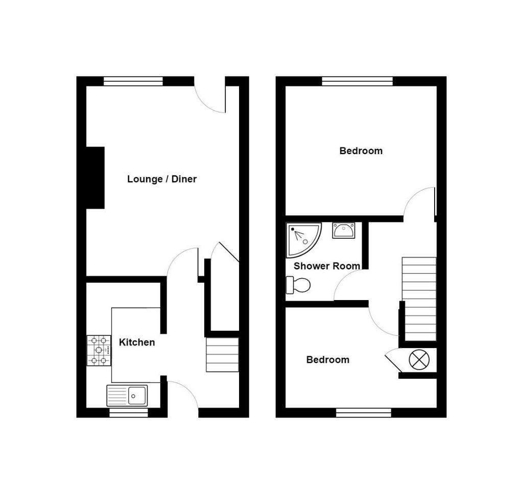 2 bedroom terraced house for sale - floorplan