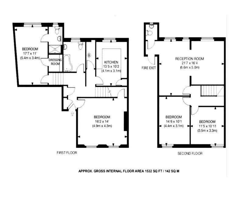 4 bedroom duplex apartment to rent - floorplan