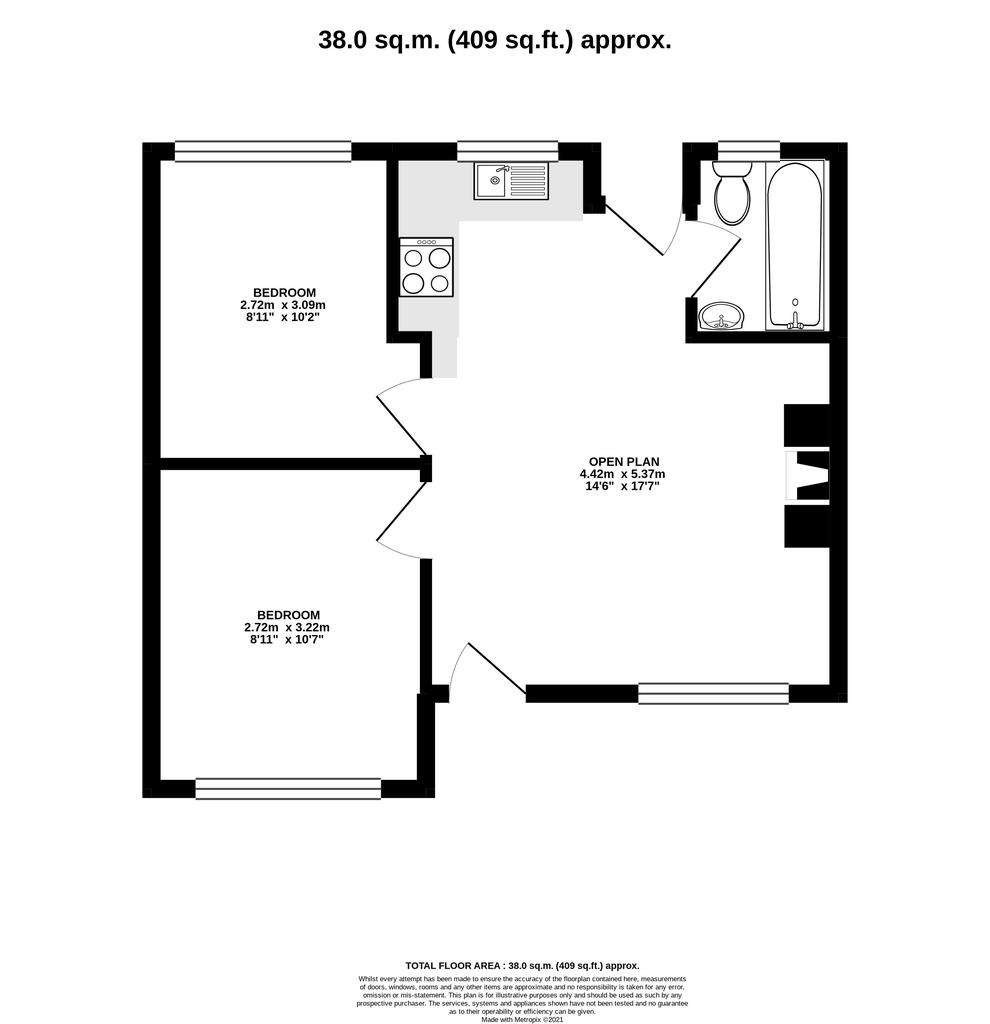 2 bedroom house for sale - floorplan