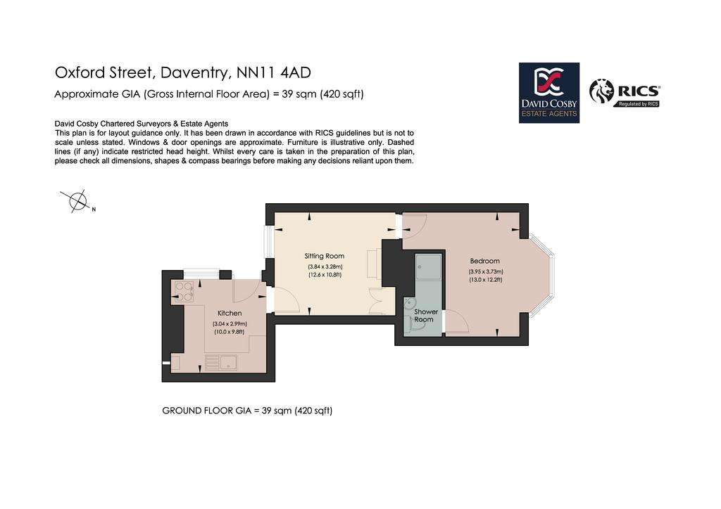 1 bedroom ground floor flat for sale - floorplan