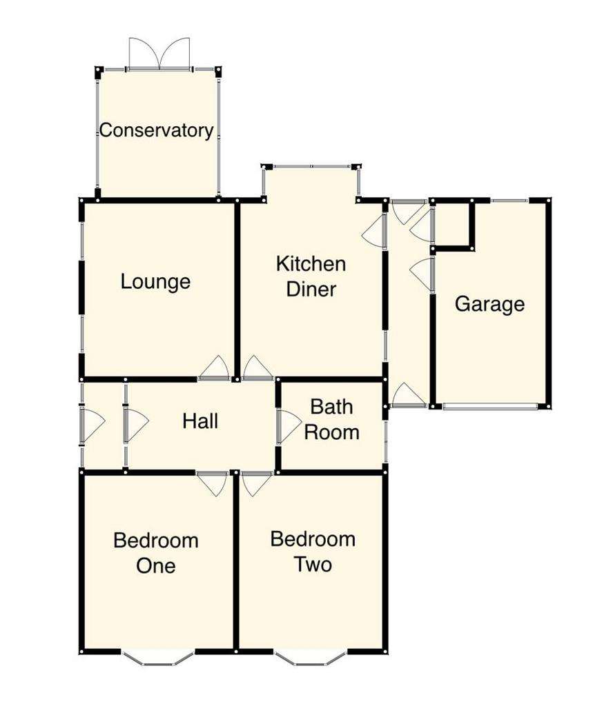 2 bedroom detached bungalow for sale - floorplan