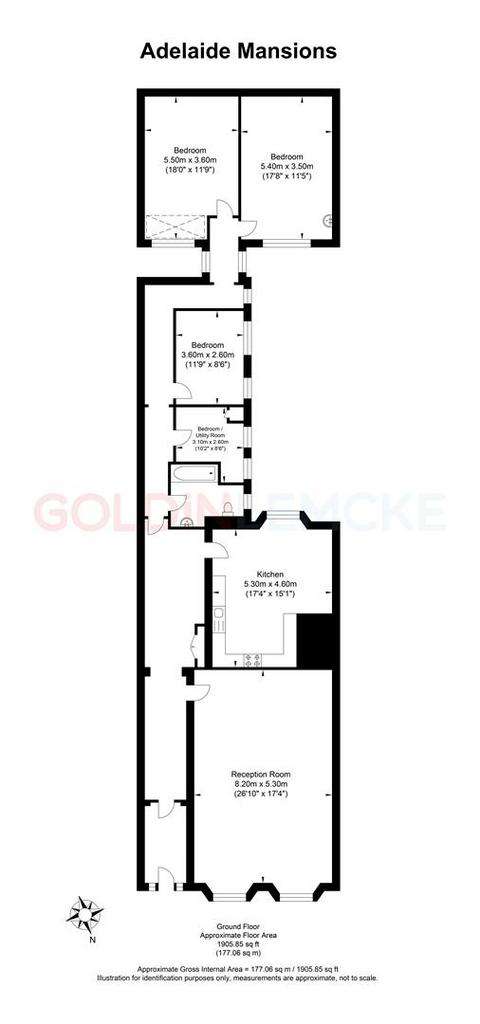 4 bedroom ground floor flat for sale - floorplan