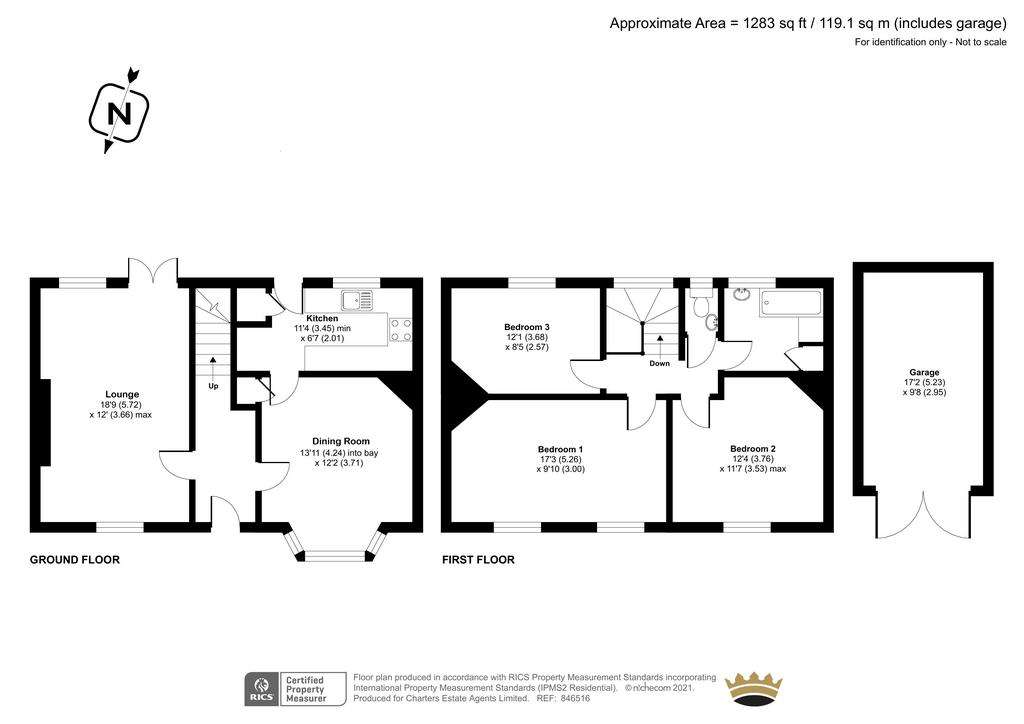 3 bedroom semi-detached house for sale - floorplan