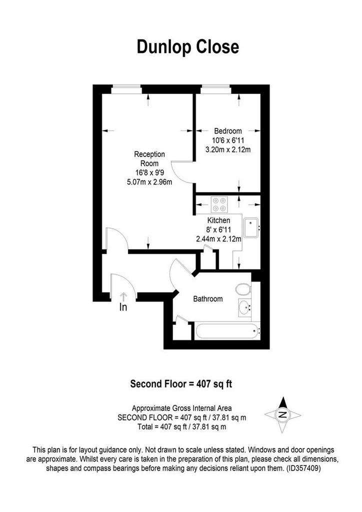 1 bedroom flat to rent - floorplan