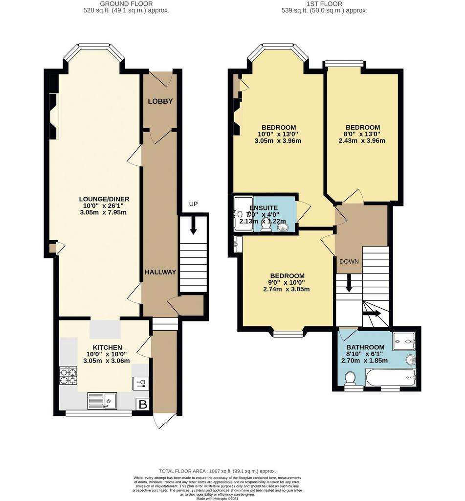 3 bedroom terraced house for sale - floorplan