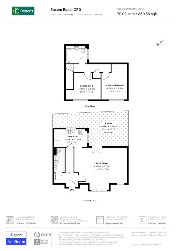 2 bedroom detached house to rent - floorplan