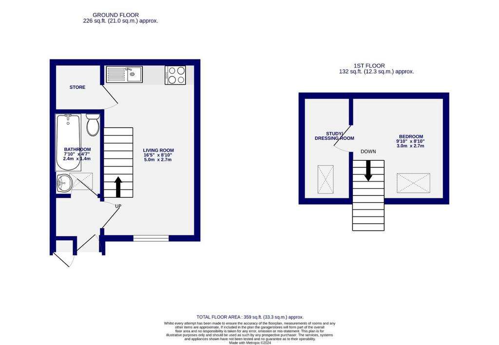 1 bedroom terraced house for sale - floorplan