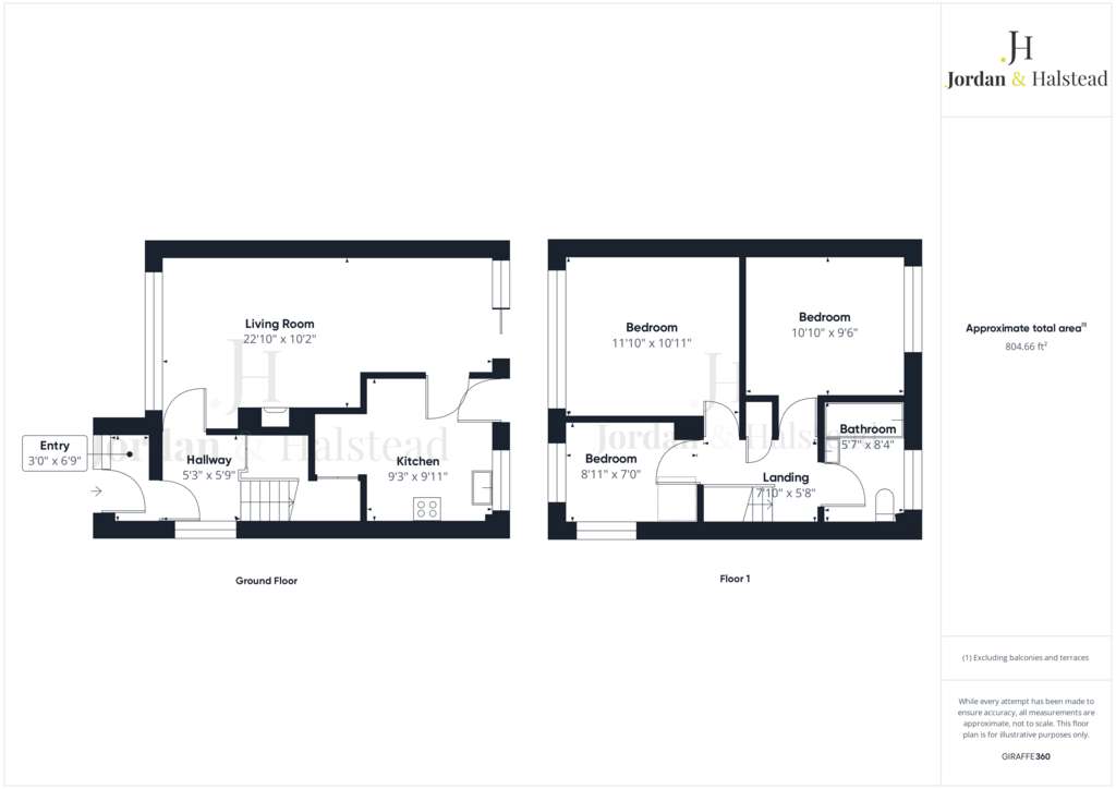 3 bedroom end of terrace house for sale - floorplan