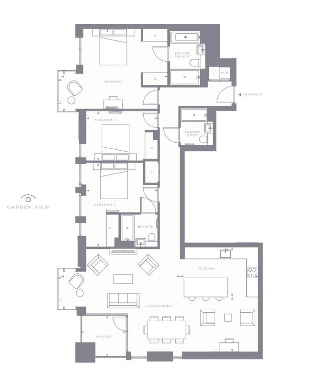 3 bedroom flat to rent - floorplan