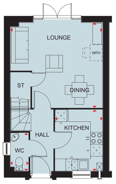 2 bedroom semi-detached house for sale - floorplan