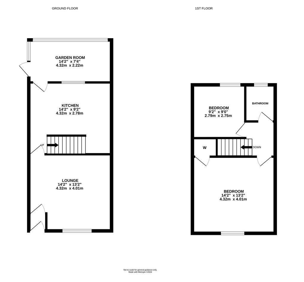 2 bedroom terraced house for sale - floorplan