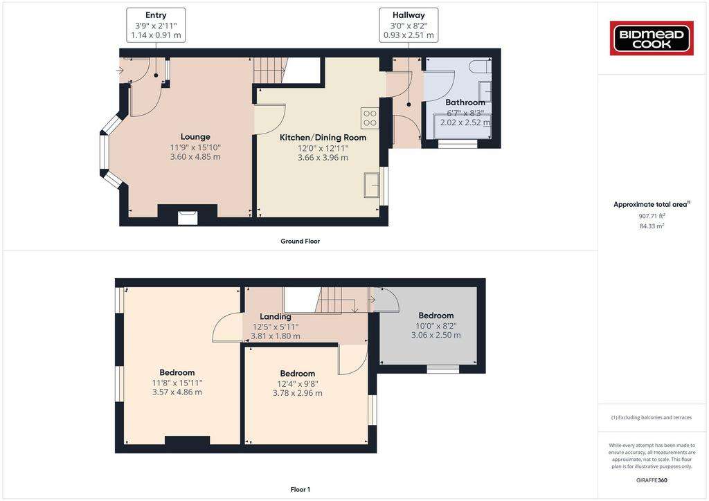 3 bedroom end of terrace house for sale - floorplan