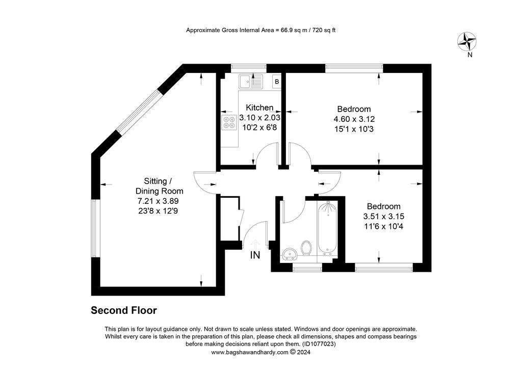 2 bedroom flat for sale - floorplan