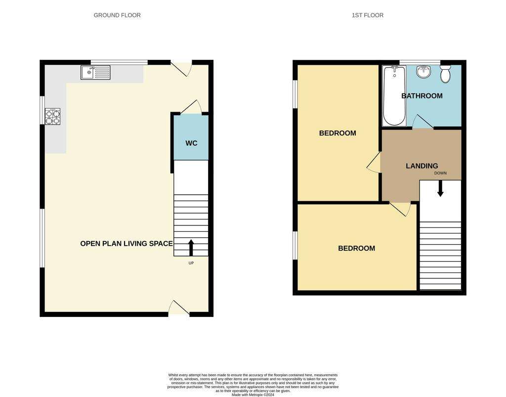 2 bedroom semi-detached house for sale - floorplan