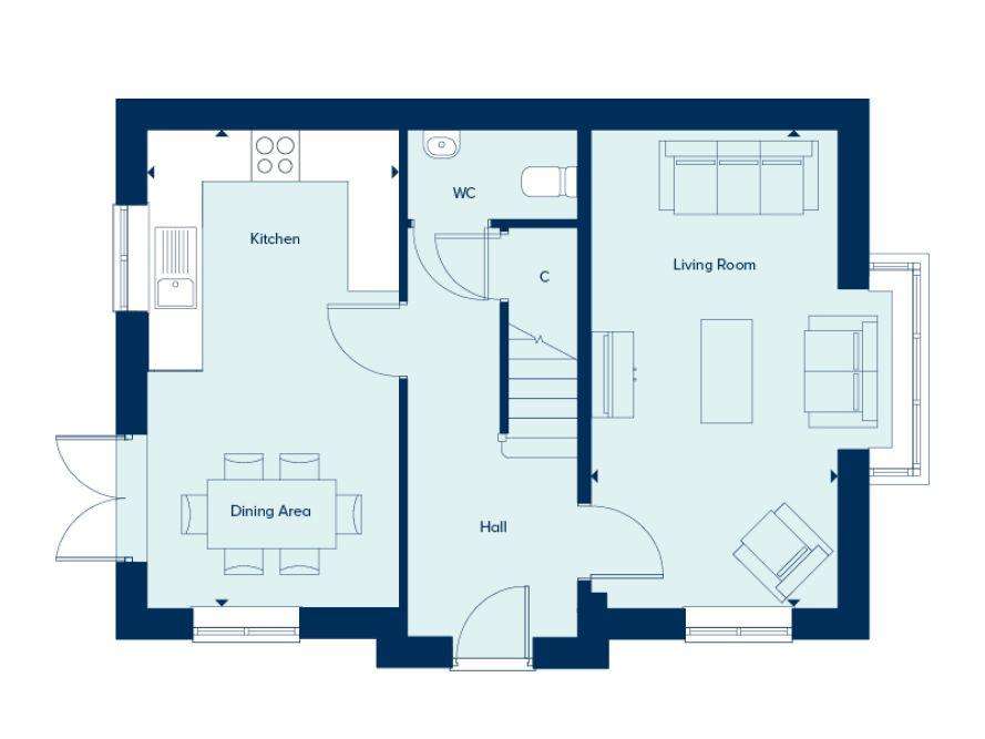 3 bedroom detached house for sale - floorplan