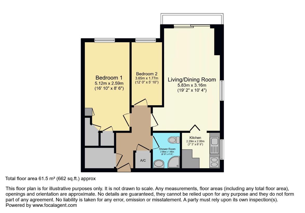 2 bedroom flat for sale - floorplan