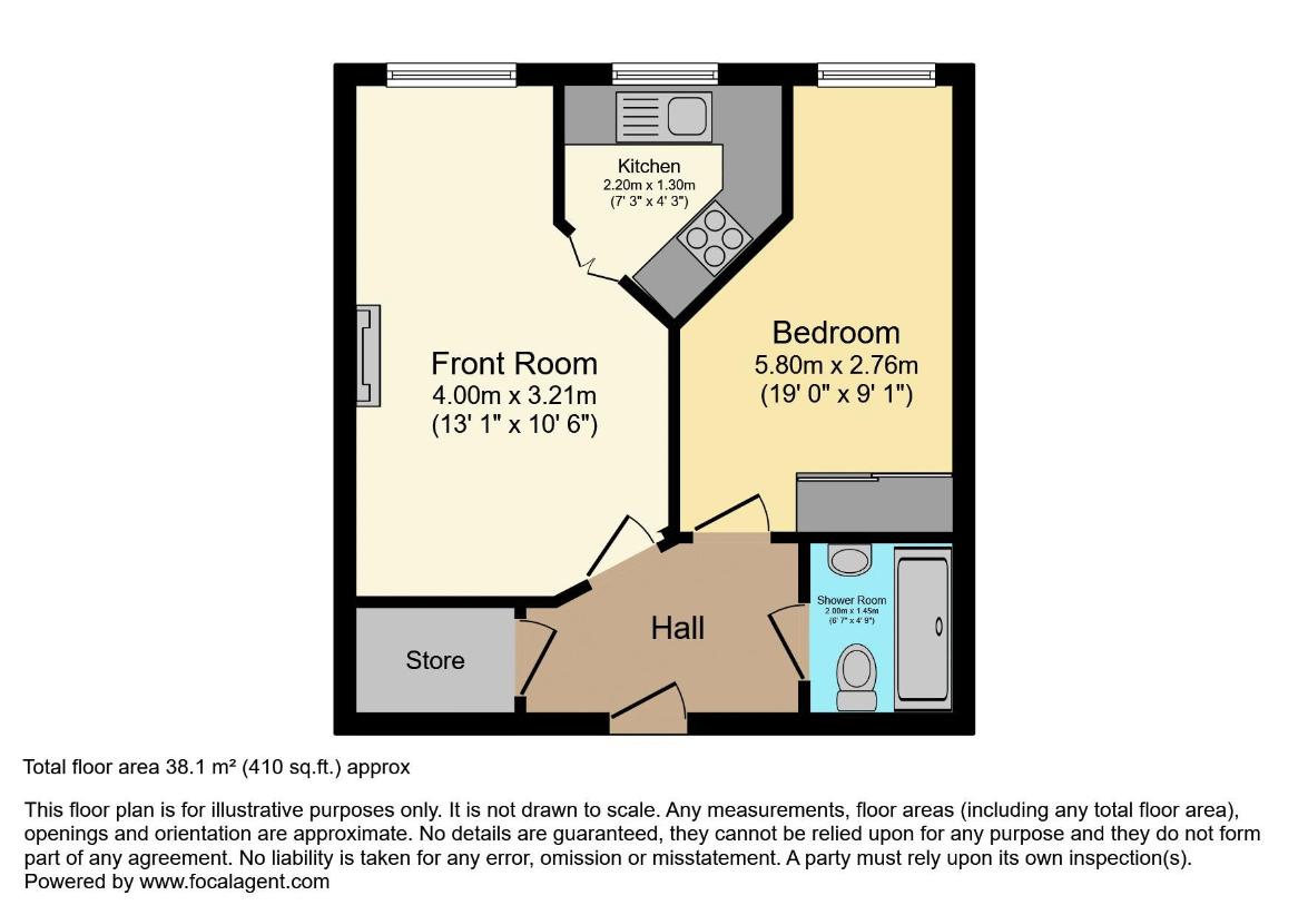 1 bedroom flat for sale - floorplan