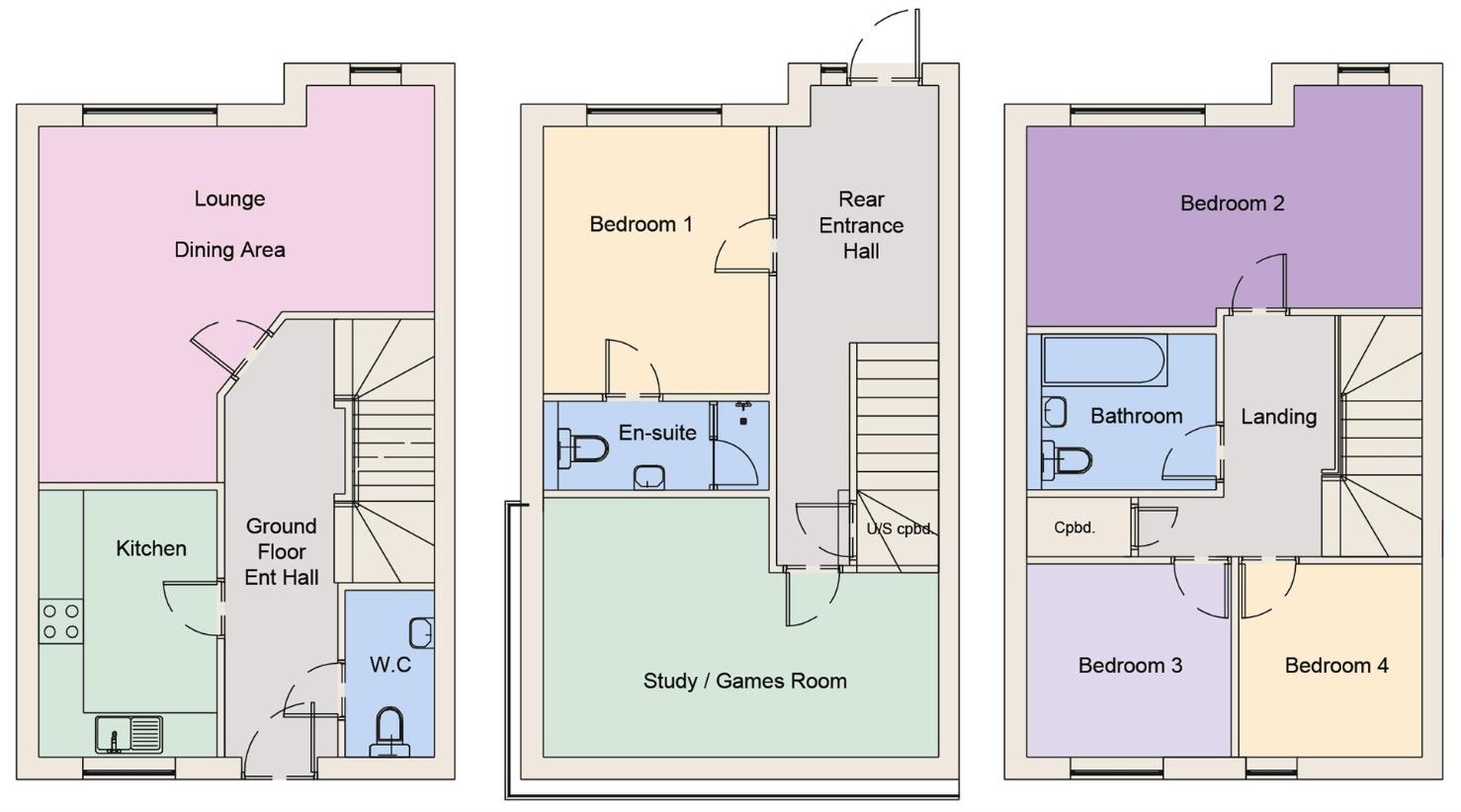 4 bedroom mews house for sale - floorplan