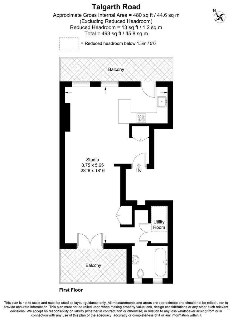 1 bedroom flat to rent - floorplan