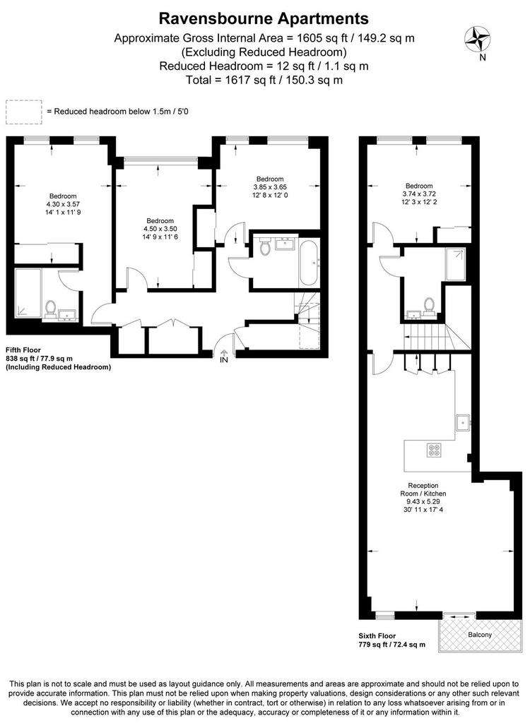 4 bedroom flat to rent - floorplan