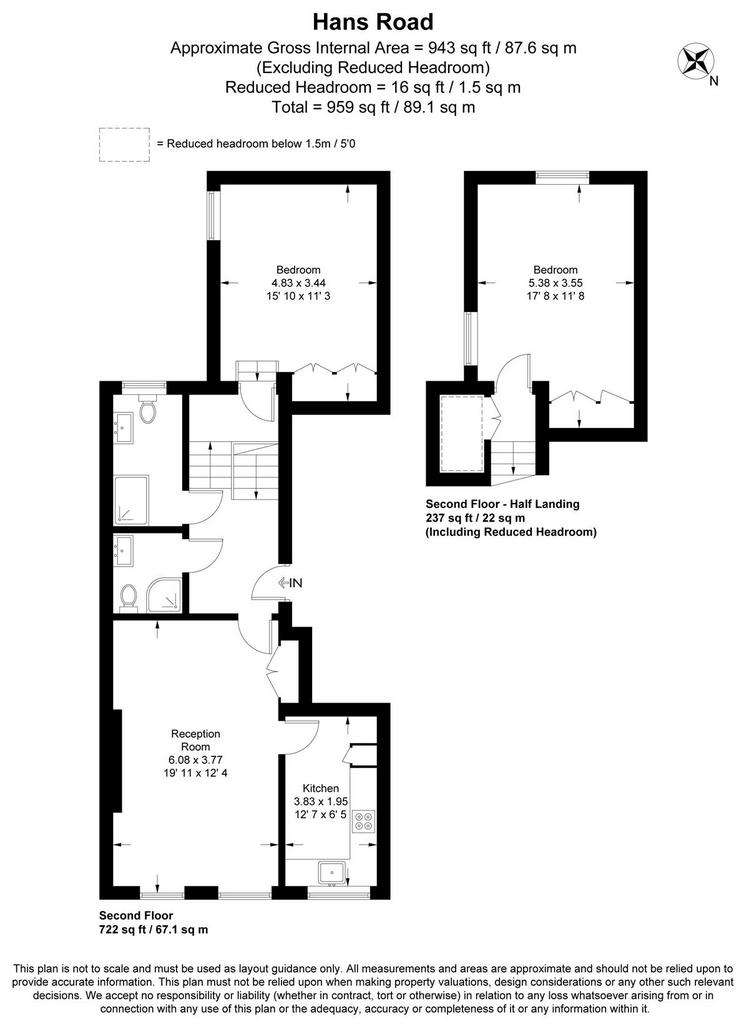 2 bedroom flat to rent - floorplan