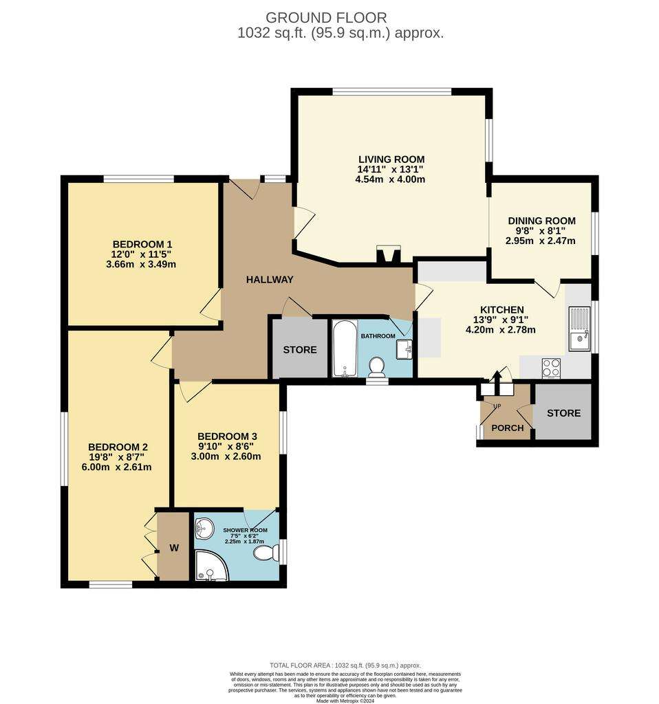 3 bedroom bungalow for sale - floorplan