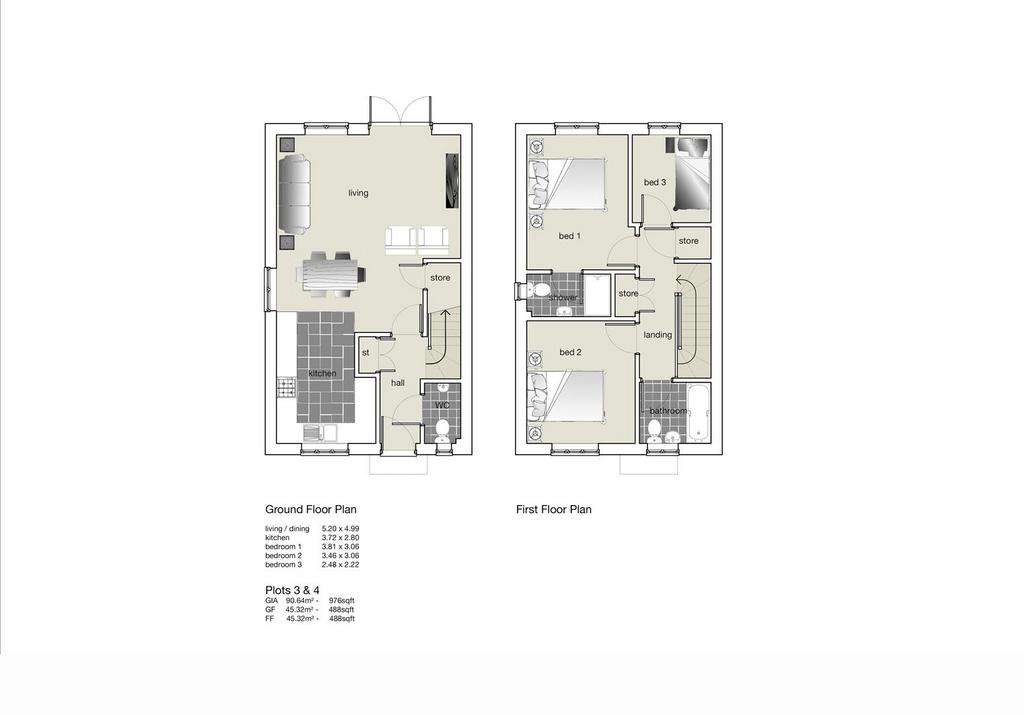 3 bedroom detached house for sale - floorplan