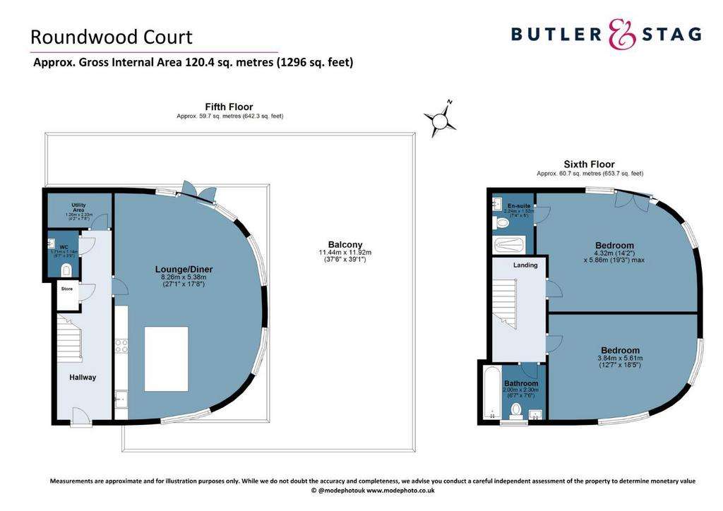 2 bedroom penthouse apartment to rent - floorplan