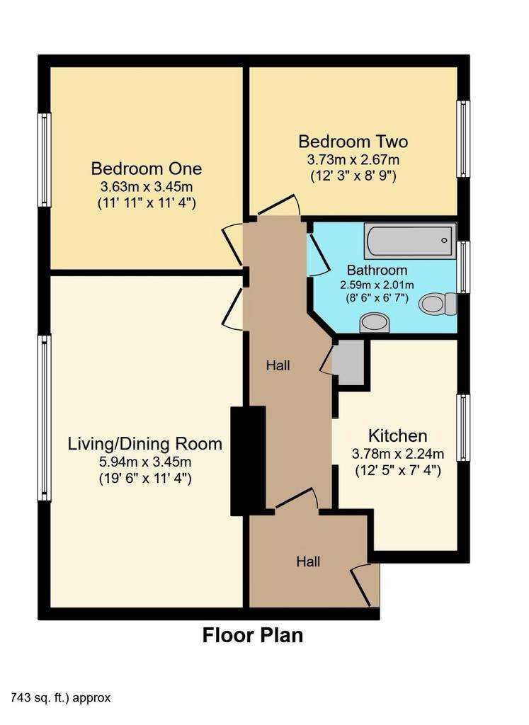 2 bedroom flat for sale - floorplan