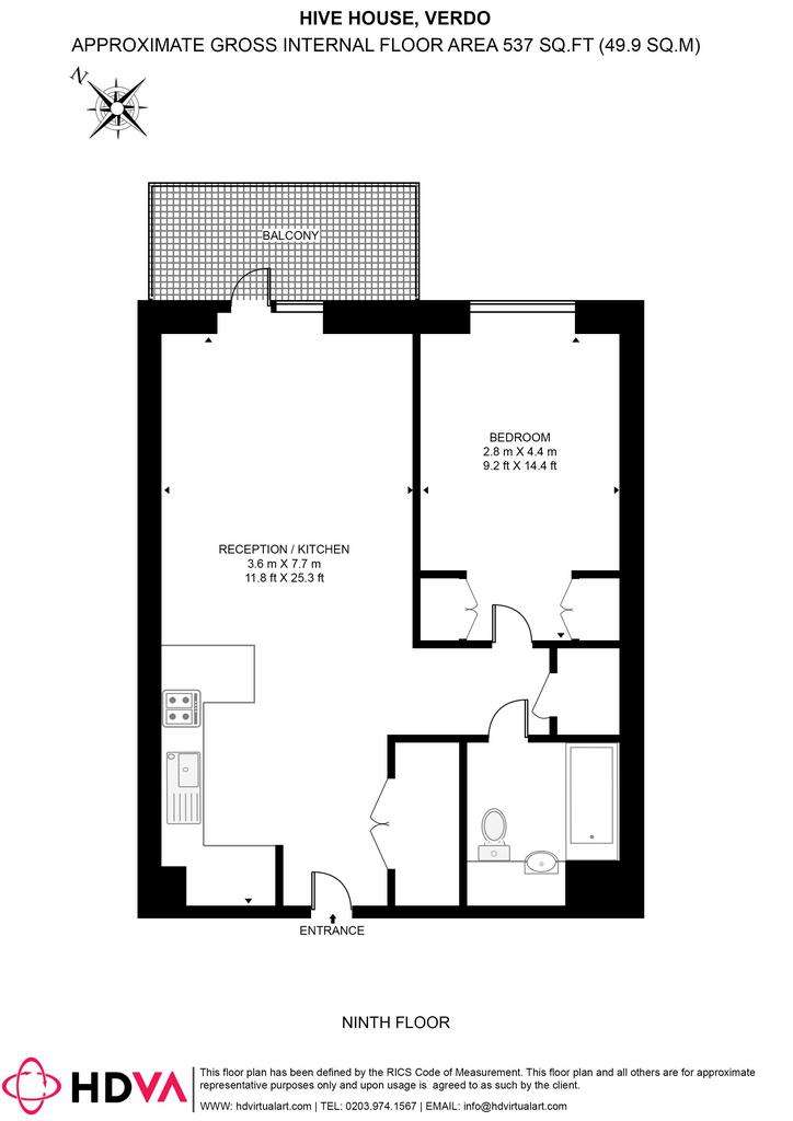 1 bedroom flat to rent - floorplan