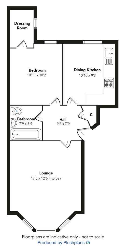 1 bedroom ground floor flat for sale - floorplan