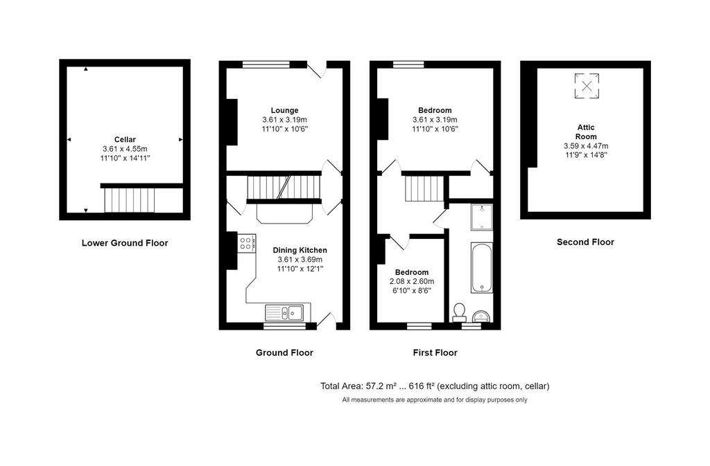 2 bedroom terraced house for sale - floorplan