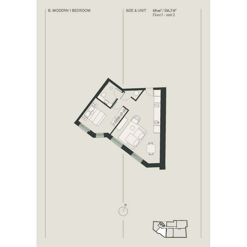 1 bedroom flat for sale - floorplan