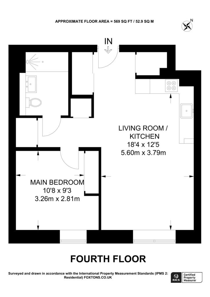 1 bedroom flat for sale - floorplan