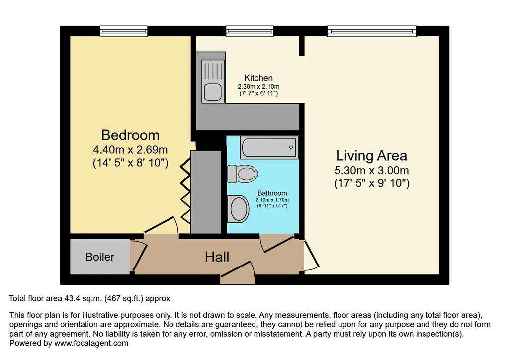 1 bedroom flat for sale - floorplan