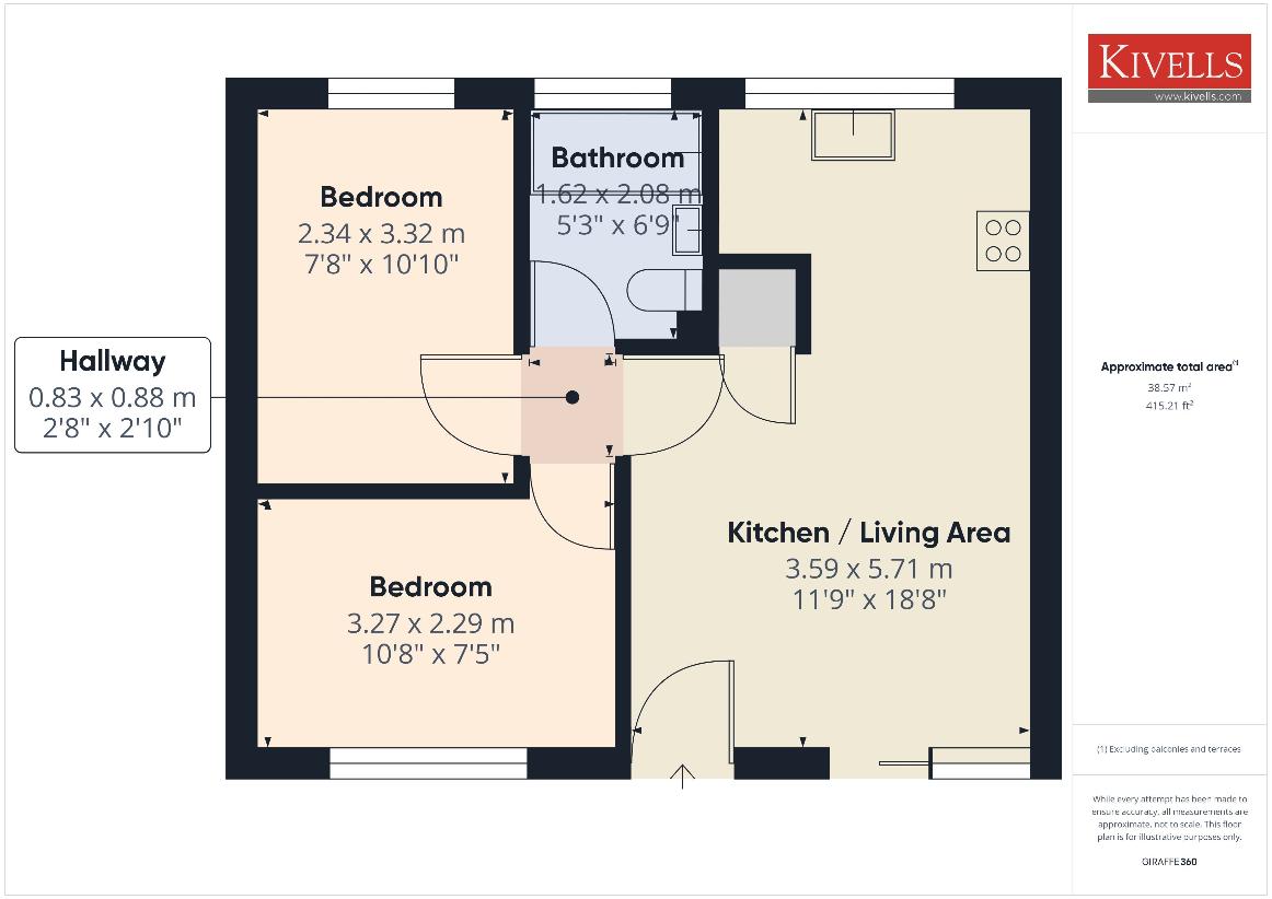 2 bedroom bungalow for sale - floorplan