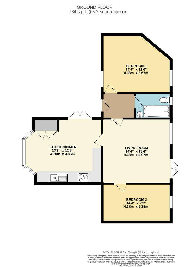 2 bedroom flat for sale - floorplan